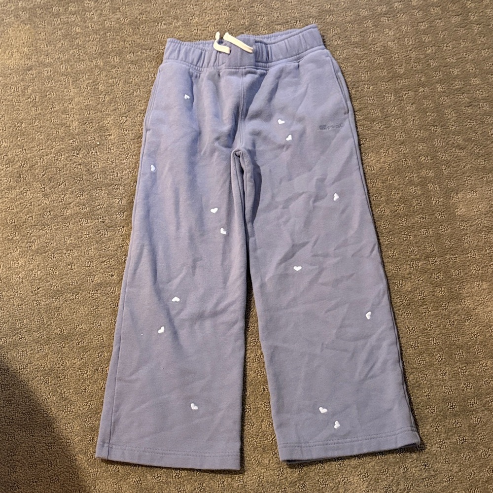 abercrombie kids Lavender Sweatpants with White Heart Accents